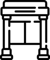 Double Gate Icon in Black Line Art. vector