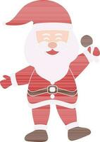 Santa Claus Singing From Mic Icon In Flat Style. vector