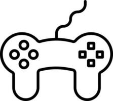 línea Arte ilustración de gamepad icono en plano estilo. vector