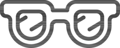 Black Outline Goggles Icon in Flat Style. vector