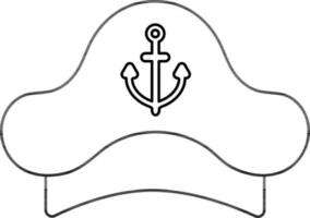 Pirate Cap Icon in Thin Line Art. vector