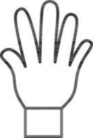 Flat Style Glove or Hand Icon In Line Art. vector