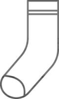 Sock Icon In Black Line Art. vector