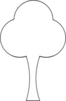 Flat Style Tree Icon In Line Art. vector