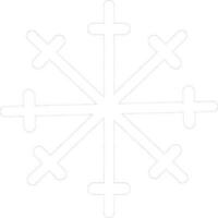 Line Art Illustration of Snowflake Icon. vector