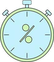 Discount Timer Icon In Green And Blue Color. vector