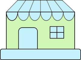 Illustration of Shop Icon In Green And Blue Color. vector