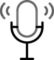 Mike or Microphone Icon In Black Outline. vector