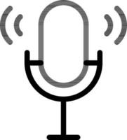 Mike or Microphone Icon In Black Outline. vector