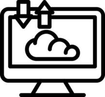 Cloud Storage In Desktop Icon. vector