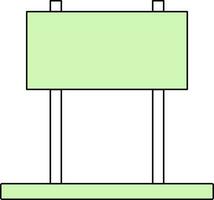 Signboard Icon In Green And White Color. vector