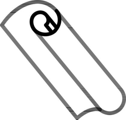 Rolled Paper Icon In Black Line Art.