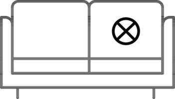 Flat style Cross Mark on Seats Icon in Line Art. vector