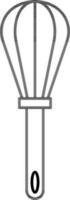 Isolated Whisk Icon in Line Art. vector