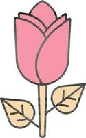 plano estilo flor icono en rosado color. vector