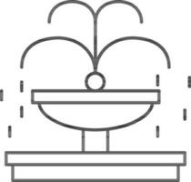 Fountain Icon In Thin Line Art. vector
