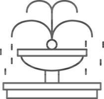 Fountain Icon In Thin Line Art. vector