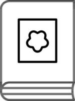 Black Line Art Book icon in flat style. vector