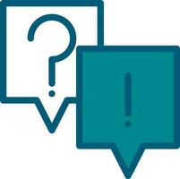 FAQ Icon In Cyan And White Color. vector