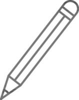 Black Line Art Pencil icon in flat style. vector