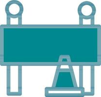 Under Construction Icon Or Symbol In Cyan And White Color. vector