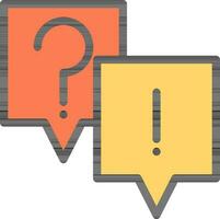 FAQ Icon In Orange And Yellow Color. vector