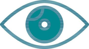 Illustration Of Eye Icon In Cyan And White Color. vector