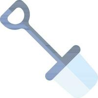 Flat Style Shovel icon in blue color. vector