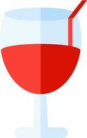 Vector illustration of drink glass in red and blue color.
