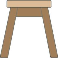 Isolated Stool Icon In Brown Color. vector