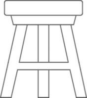 Three Legged Stool Icon In Line Art. vector