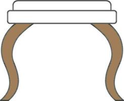 Isolated Stool Icon In Brown And White Color. vector