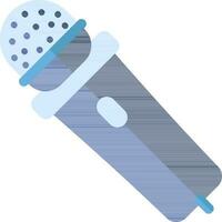 Flat style microphone icon in blue color. vector