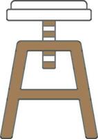 Arki Stool Icon In Flat Style. vector