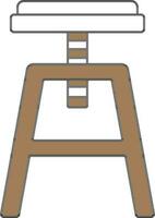 Arki Stool Icon In Flat Style. vector