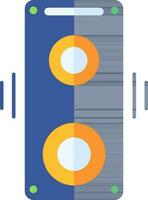 Sound box icon in blue and orange color. vector