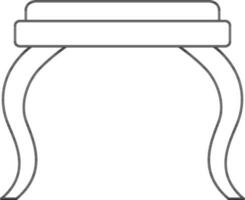 Isolated Stool Icon In Thin Line Art. vector