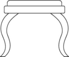 Isolated Stool Icon In Thin Line Art. vector