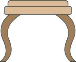 Isolated Stool Icon In Brown Color. vector