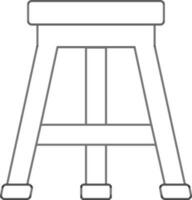 Three Legged Stool Icon In Line Art. vector