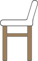 Chair Or Ripley Stool Icon In Brown And White Color. vector