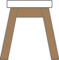 Isolated Stool Icon In Brown And White Color. vector