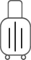 Flat Style Luggage Bag Icon in Black Outline. vector