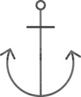 Isolated Anchor Icon in Thin Line Art. vector