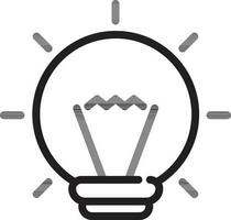 Flat Style Light bulb icon in line art. vector