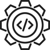 Programming setting icon in line art. vector