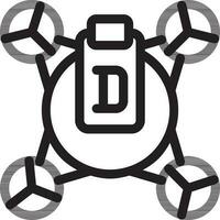 Drone camera icon in thin line art. vector
