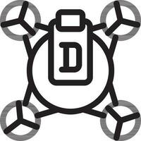 Drone camera icon in thin line art. vector