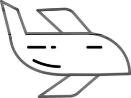 Line Art illustration of Airplane Icon. vector