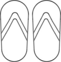Outline Slippers or Flip Flop Icon in Flat Style. vector